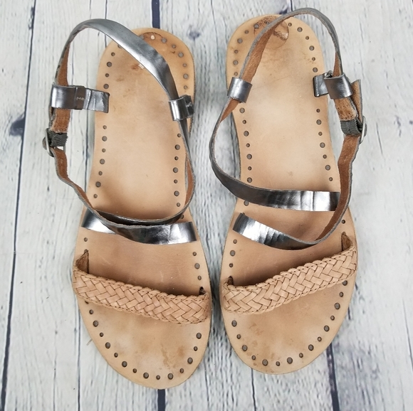 UGG | Jordyne metallic silver & braided strappy sandals - Picture 5 of 9